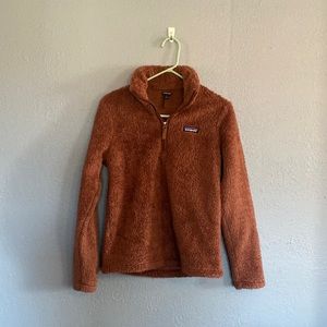 Patagonia S earthy rust colored fuzzy pullover